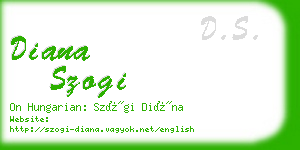 diana szogi business card